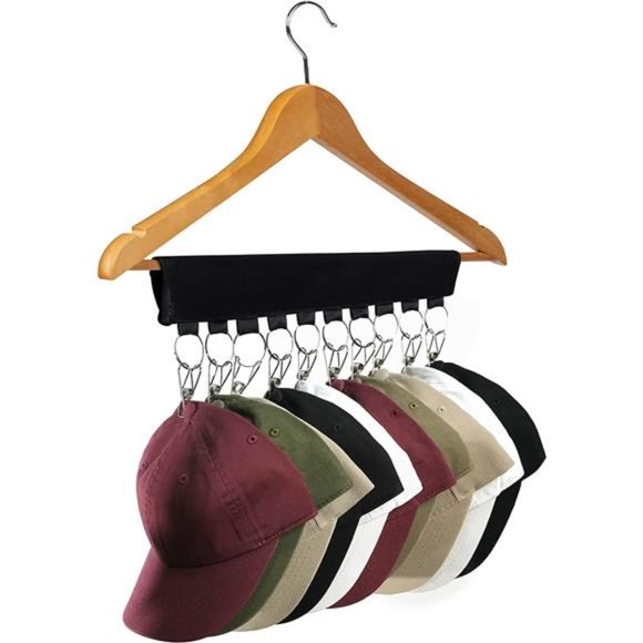 LokiEssentials Hat Organizer Holder for Hanger (1 Pack) Hat 10 Holder Clips